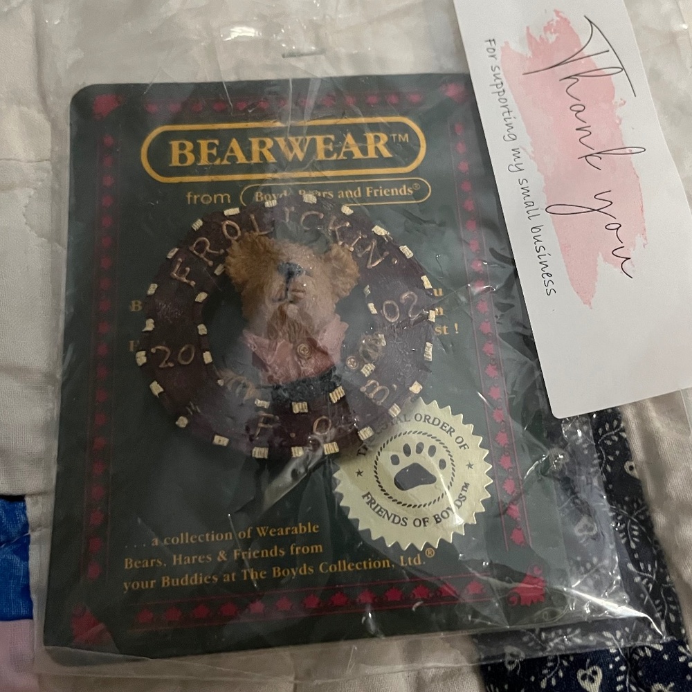 Vintage Boyds Bears & Friends Bearwear Brooch, 2002